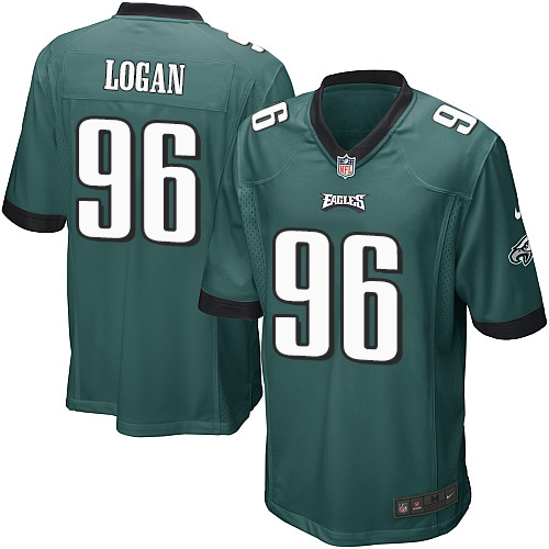 Men's Game Bennie Logan Nike Jersey Midnight Green Home - #96 NFL Philadelphia Eagles